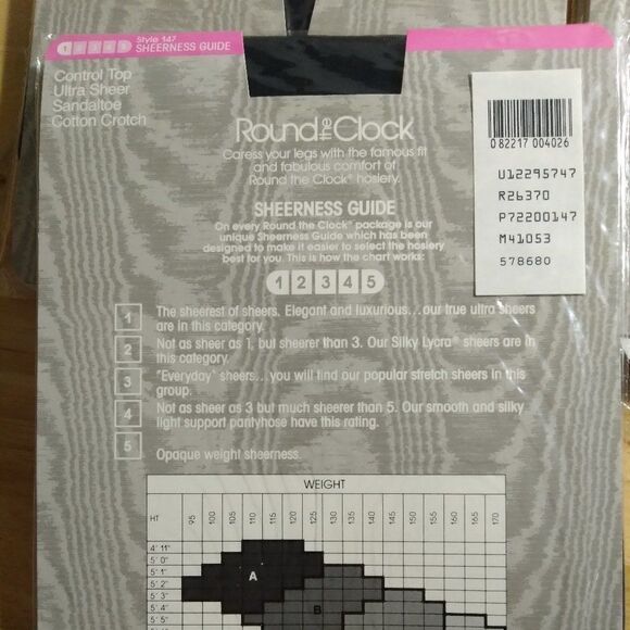NWT DS Vintage Round the Clock Control Top Ultra Sheer Sandaltoe Pantyhose (3) - Picture 3 of 7